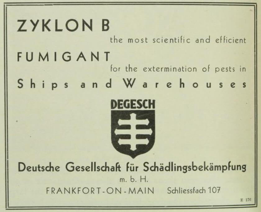 Degesch fumigant for pests 1929
