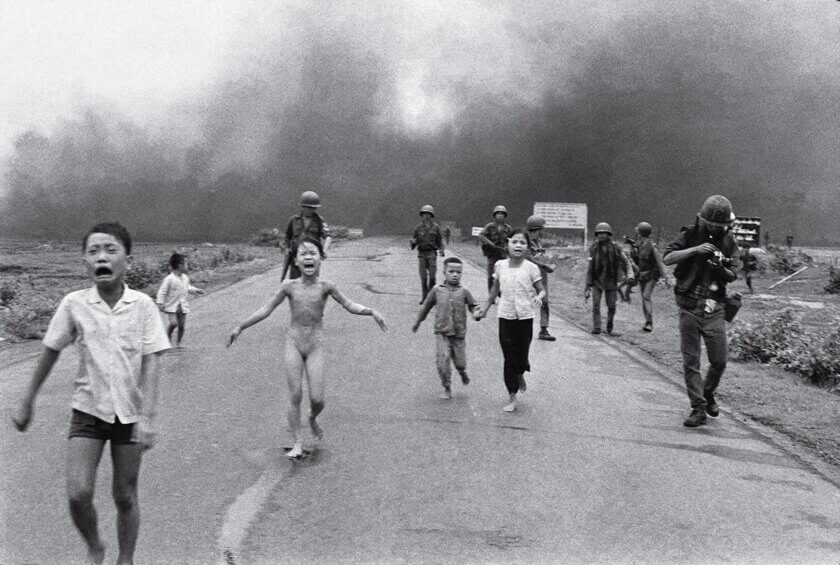 The iconic image by Associated Press photographer Nick Ut was taken moments before. Trang Bang, South Vietnam, June 8, 1972 